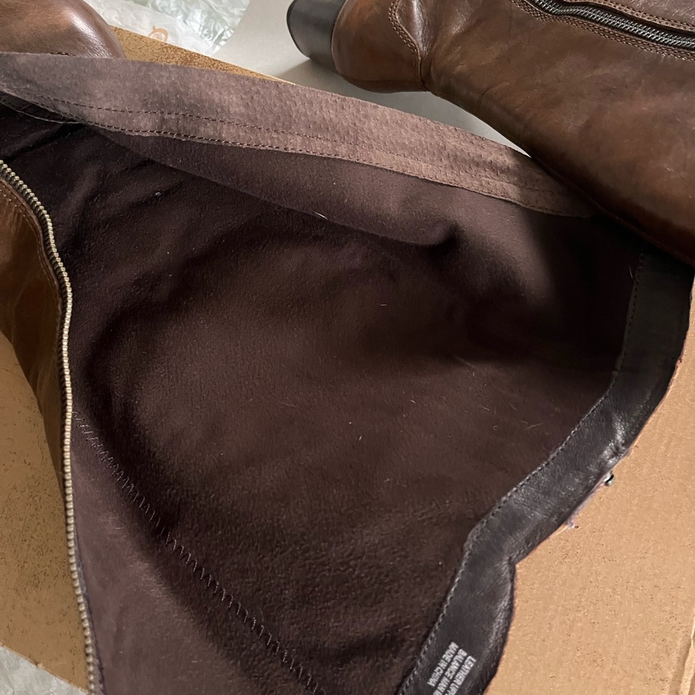 Born Brown Leather Knee-High Heeled Boots - Picture 6 of 16